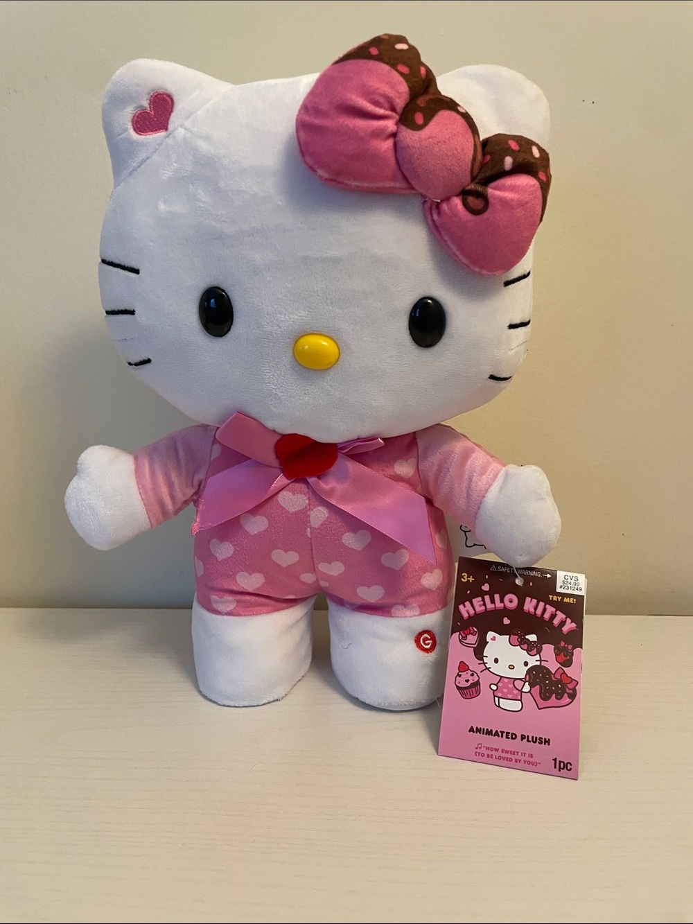 Hello kitty valentines animated plush